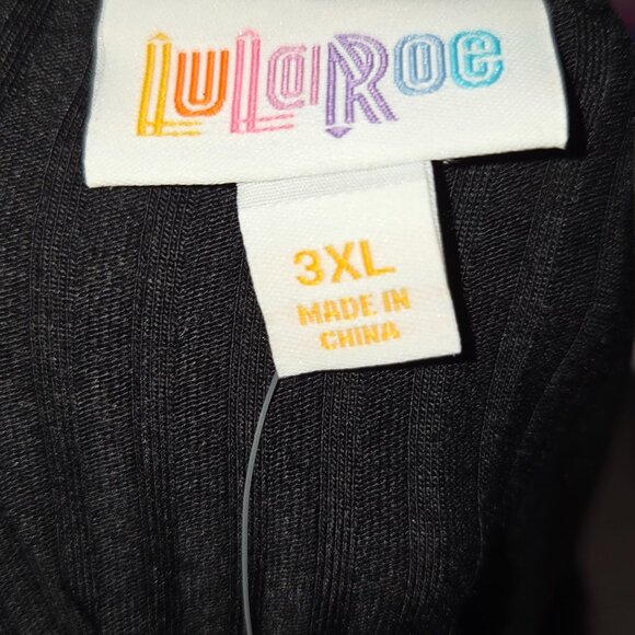 LulaRoe NWT Women's Stephanie Smocked Short Sleeve Pullover Top Black Size 3XL - Picture 6 of 10